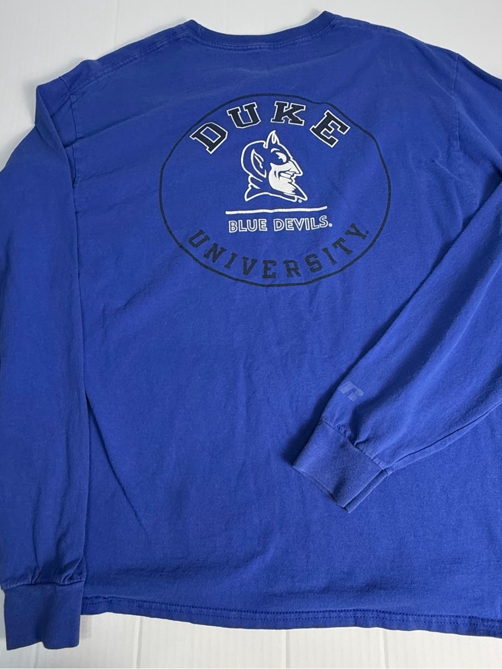 Duke Blue Devils Russell Athletic Long Sleeve T-Shirt Blue Men’s Large NCAA - Picture 6 of 7
